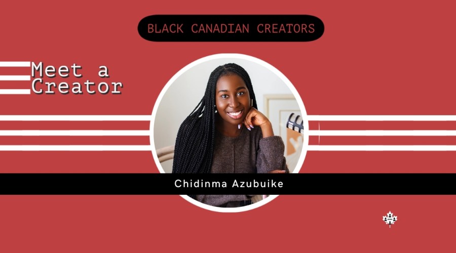 Chidinma Azubuike, a smiling individual, surrounded by a group of people, spotlighting a Black Canadian content creators wallpaper.